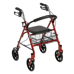 Rollator walker with basket